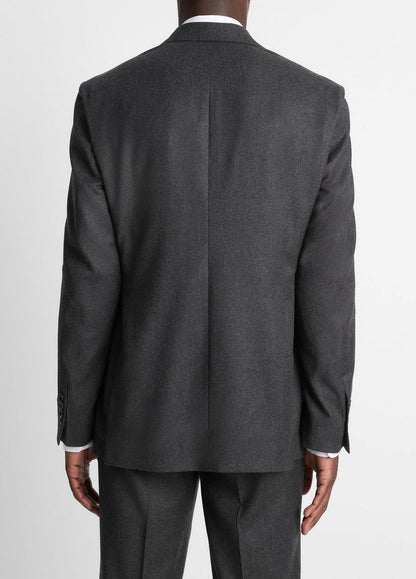 VINCE Men Wool-Silk Flannel Relaxed Sport Coat in Blazers CHARCOAL