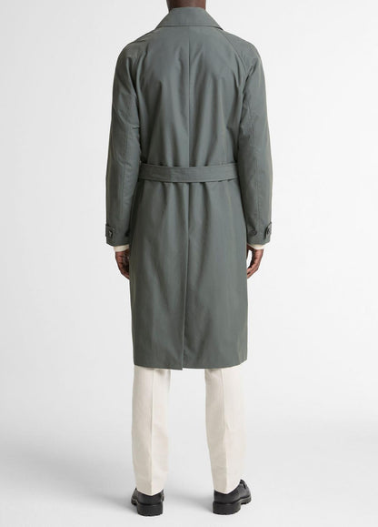 VINCE Men Cotton-Blend Single-Breasted Trench Coat in Coats SLATE