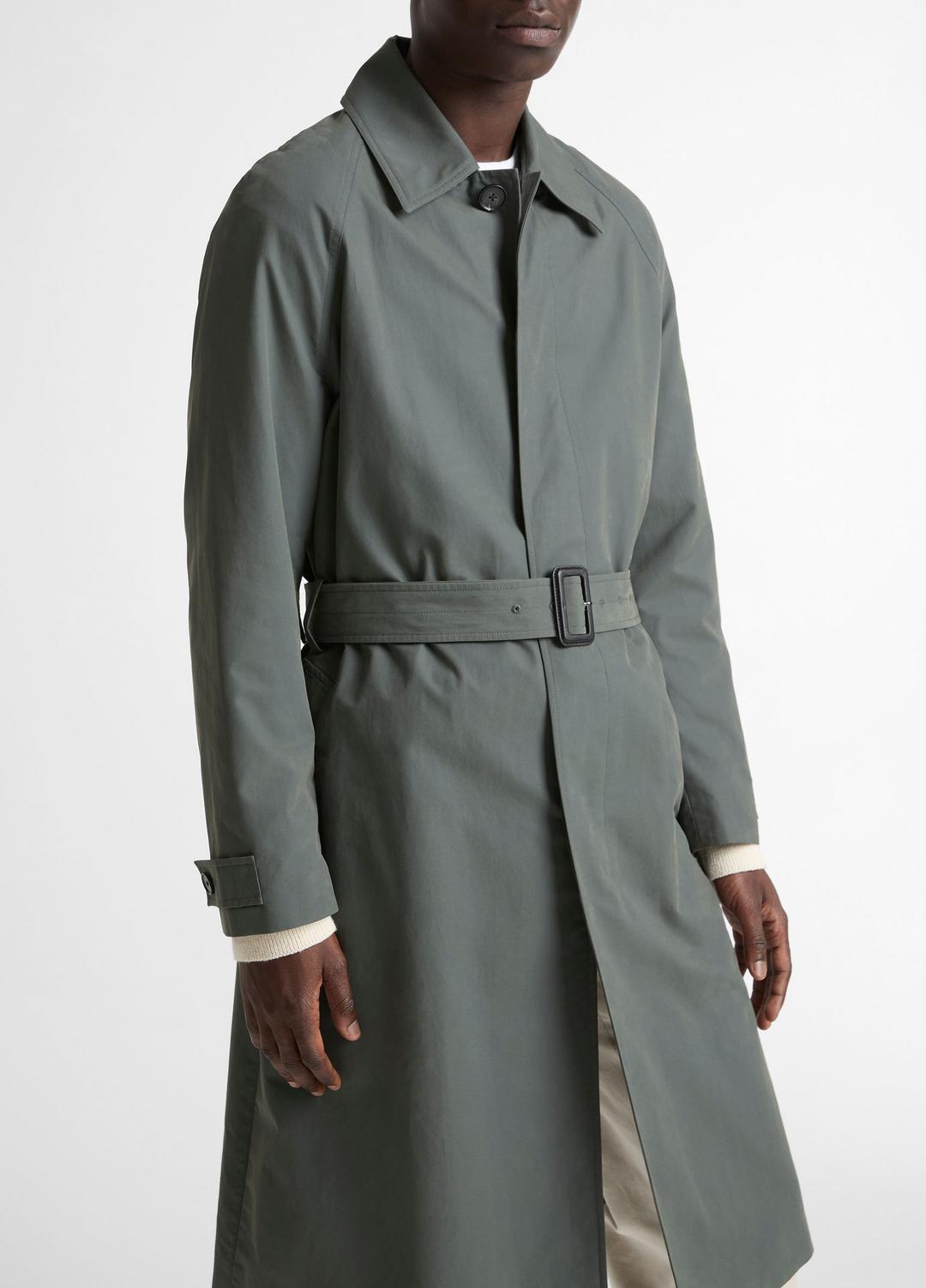 VINCE Men Cotton-Blend Single-Breasted Trench Coat in Coats SLATE