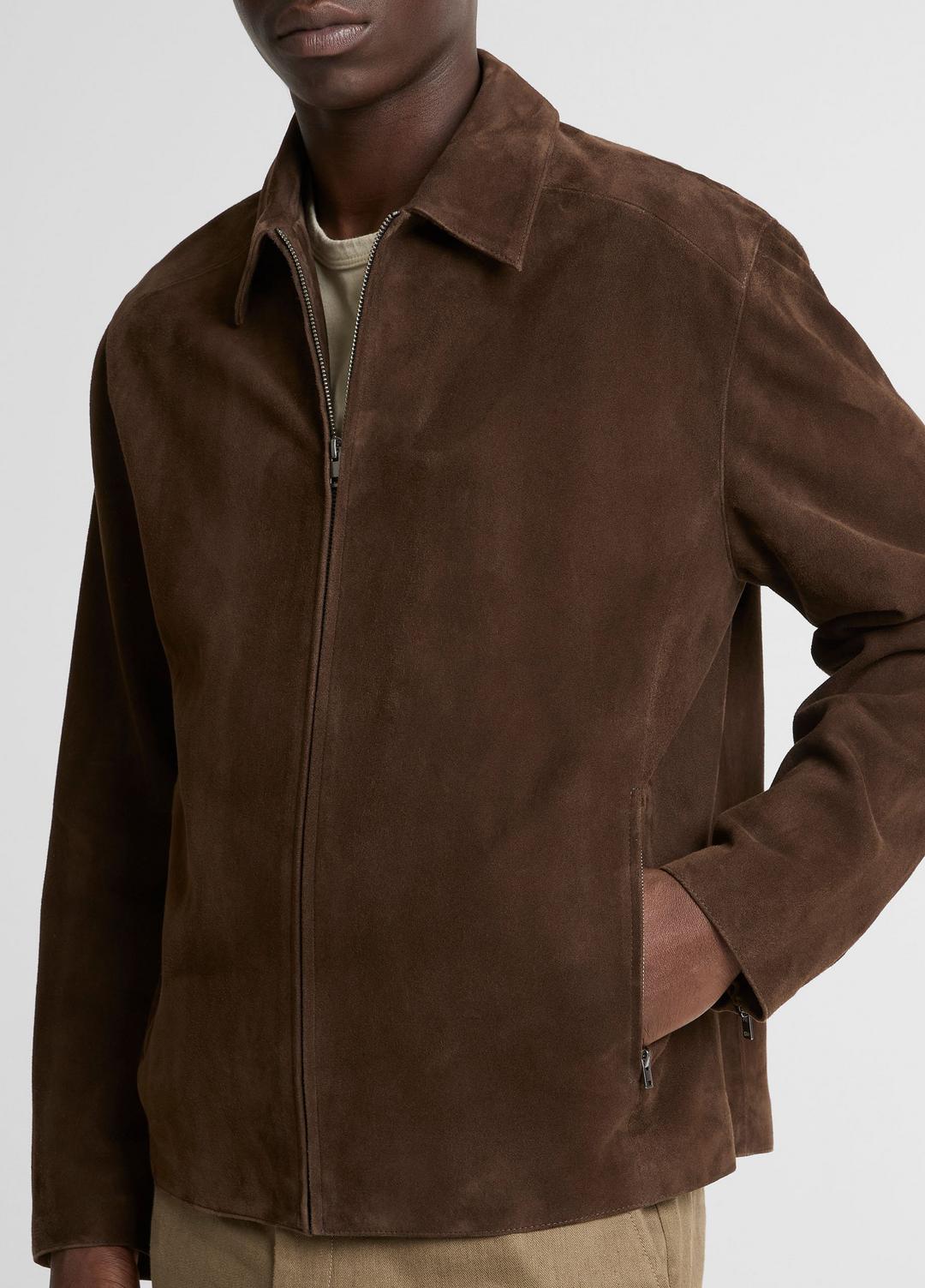 VINCE Men Suede Moto Jacket in Jackets ESPRESSO