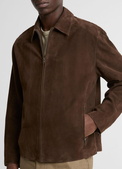 VINCE Men Suede Moto Jacket in Jackets ESPRESSO