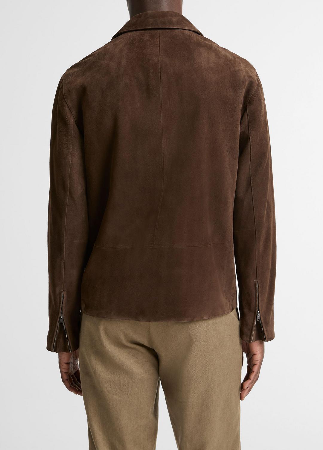 VINCE Men Suede Moto Jacket in Jackets ESPRESSO