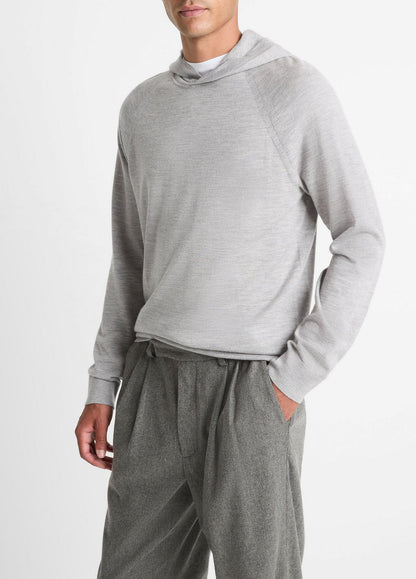 VINCE Men Featherweight Merino Wool-Cashmere Hoodie in Sweatshirts & Hoodies HEATHER GREY