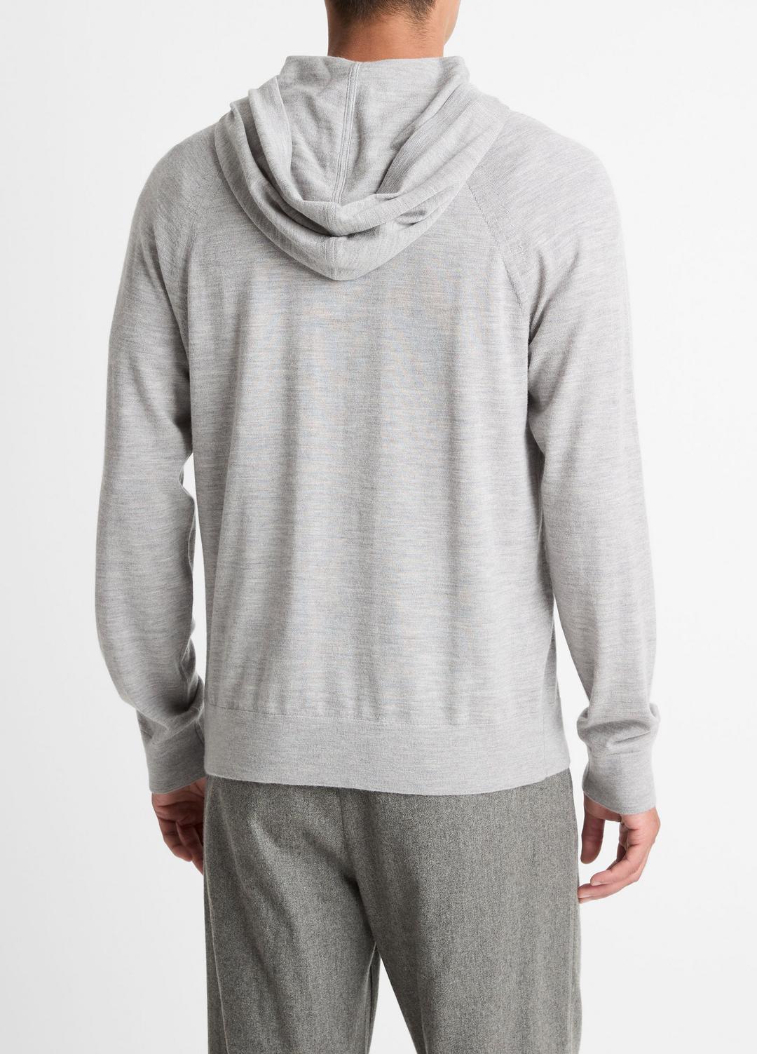 VINCE Men Featherweight Merino Wool-Cashmere Hoodie in Sweatshirts & Hoodies HEATHER GREY