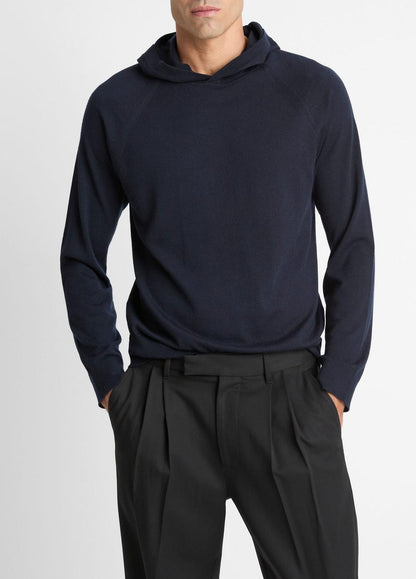 VINCE Men Featherweight Merino Wool-Cashmere Hoodie in Sweatshirts & Hoodies COASTAL BLUE