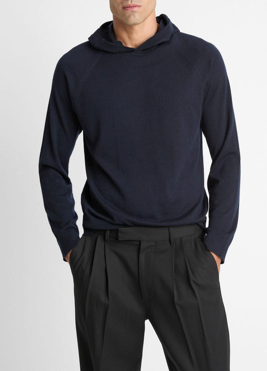 VINCE Men Featherweight Merino Wool-Cashmere Hoodie in Sweatshirts & Hoodies COASTAL BLUE
