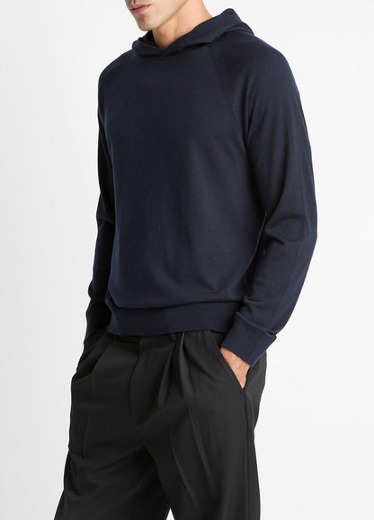 VINCE Men Featherweight Merino Wool-Cashmere Hoodie in Sweatshirts & Hoodies COASTAL BLUE