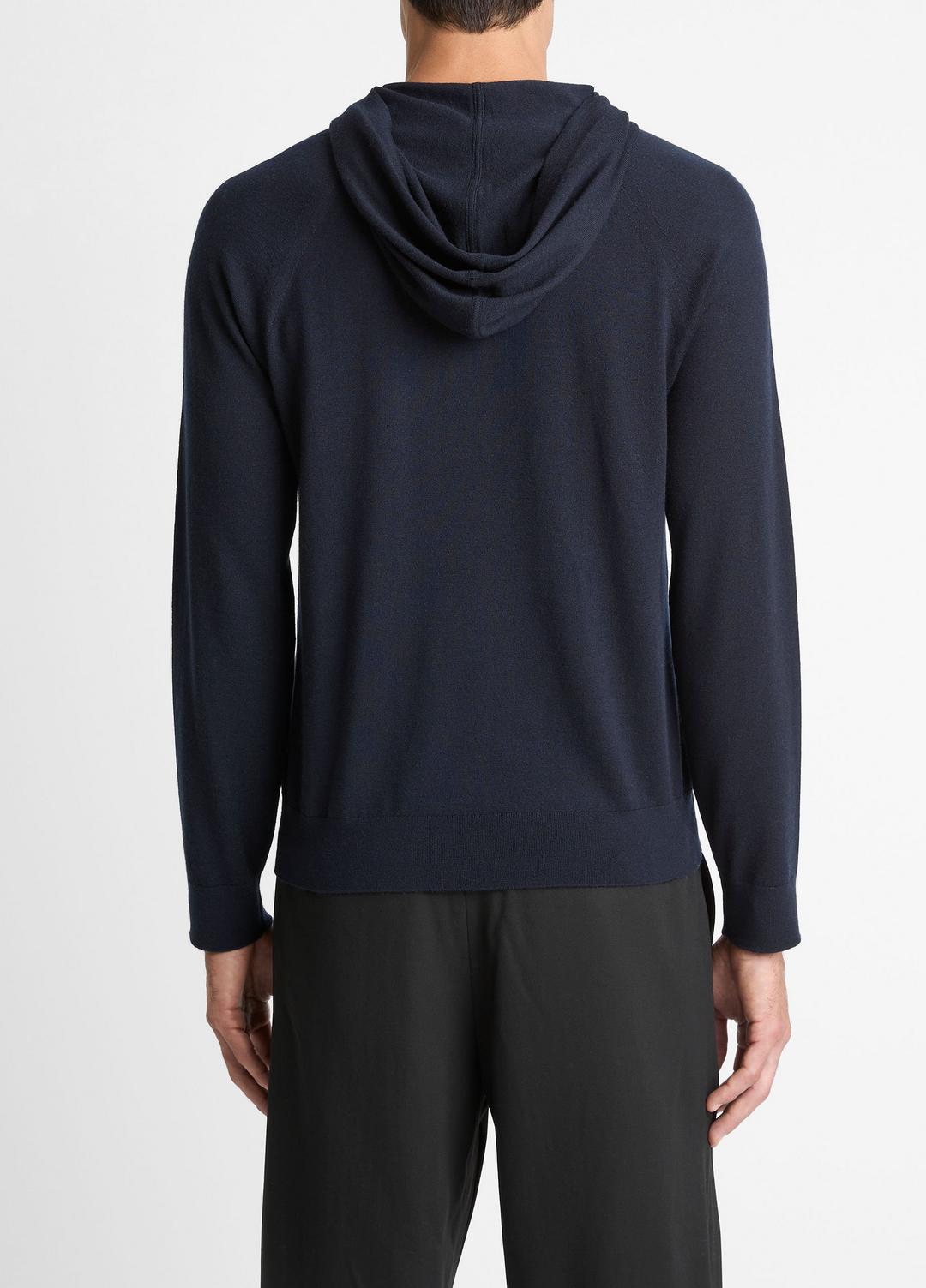 VINCE Men Featherweight Merino Wool-Cashmere Hoodie in Sweatshirts & Hoodies COASTAL BLUE