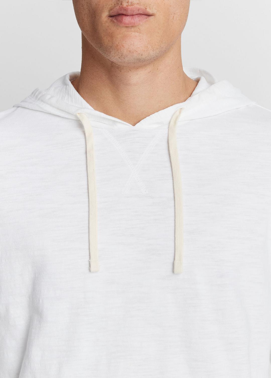 VINCE Men Textured Cotton Hoodie in Sweatshirts & Hoodies OPTIC WHITE