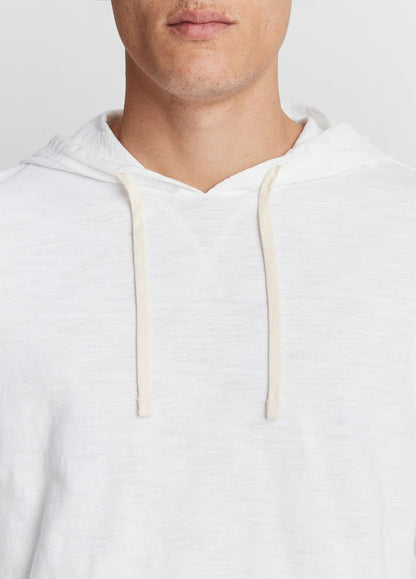 VINCE Men Textured Cotton Hoodie in Sweatshirts & Hoodies OPTIC WHITE