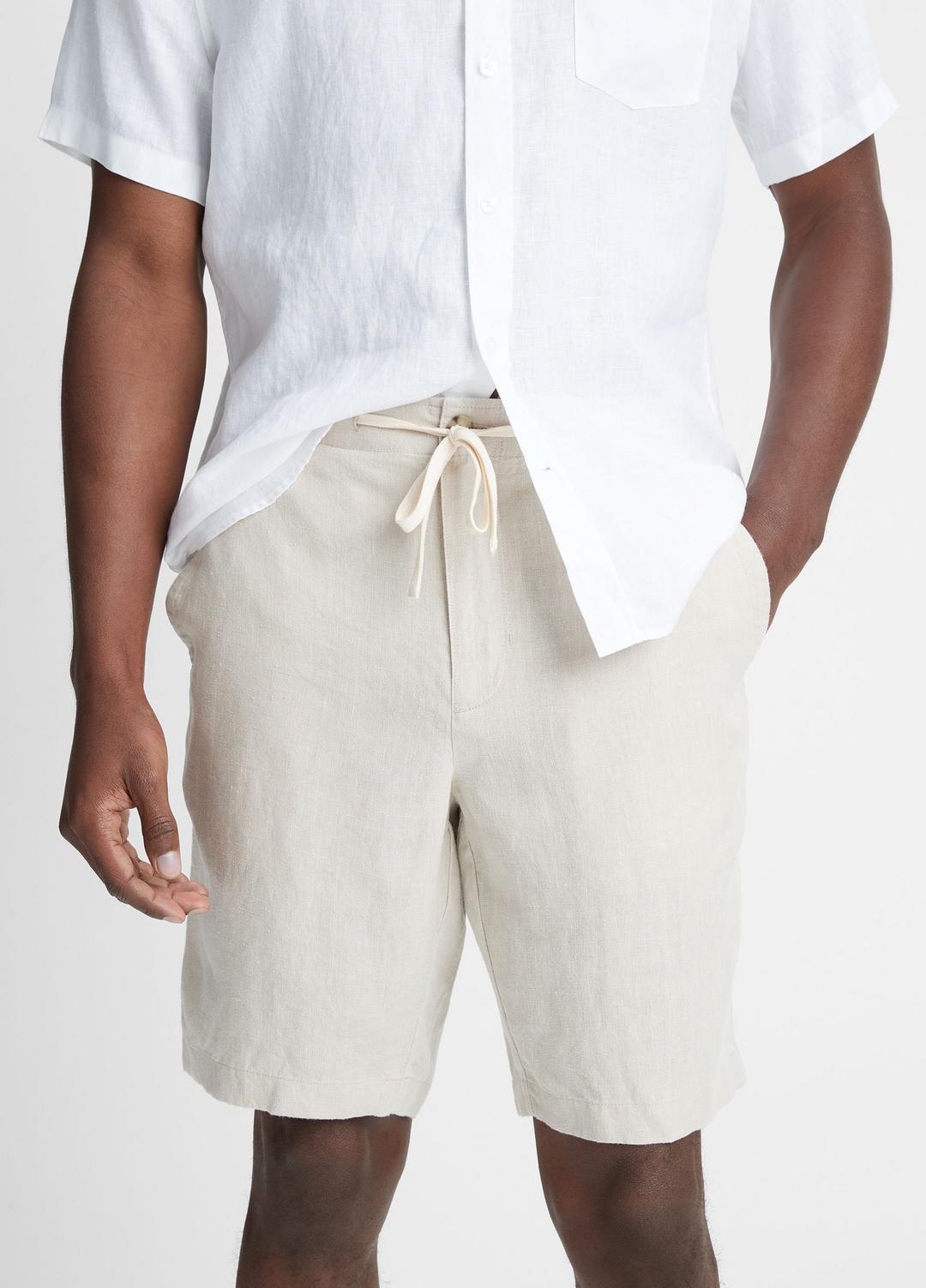 VINCE Men Hemp Drawstring Short in Shorts PUMICE ROCK