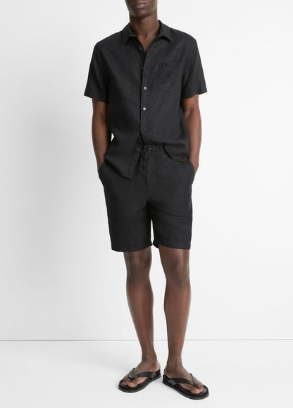 VINCE Men Hemp Drawstring Short in Shorts BLACK