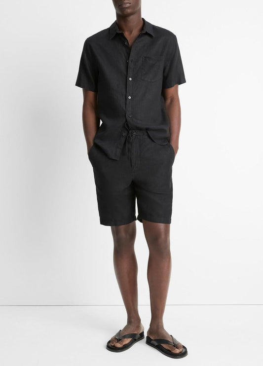 VINCE Men Hemp Drawstring Short in Shorts BLACK
