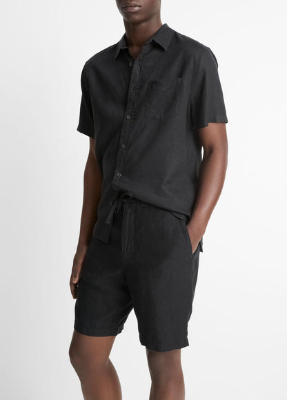 VINCE Men Hemp Drawstring Short in Shorts BLACK