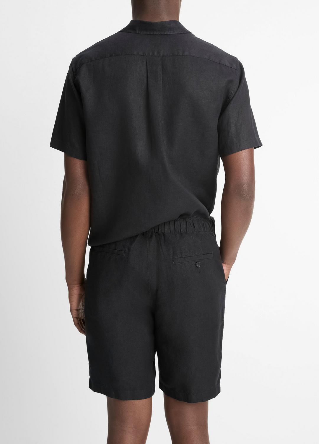 VINCE Men Hemp Drawstring Short in Shorts BLACK