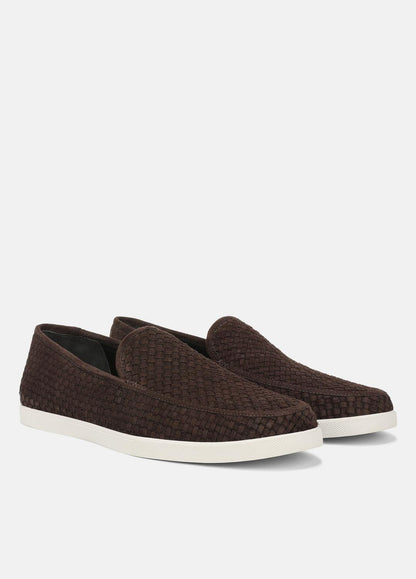 VINCE Men Sonoma Woven Suede Loafer in Loafers COCOA BROWN
