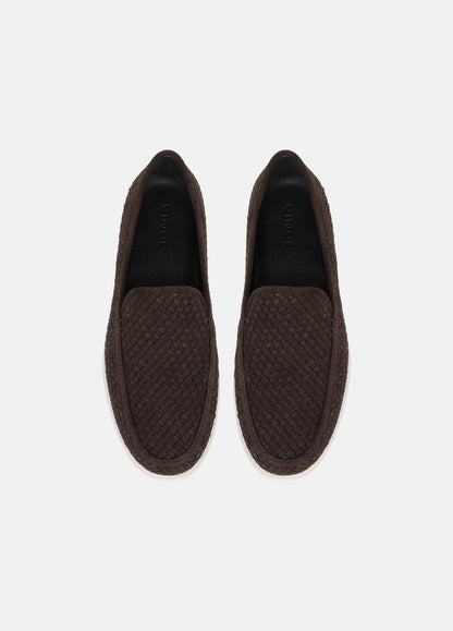 VINCE Men Sonoma Woven Suede Loafer in Loafers COCOA BROWN