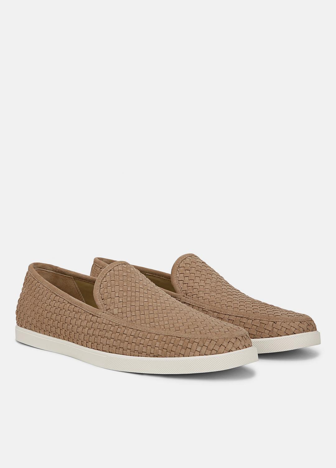 VINCE Men Sonoma Woven Suede Loafer in Loafers NEW CAMEL