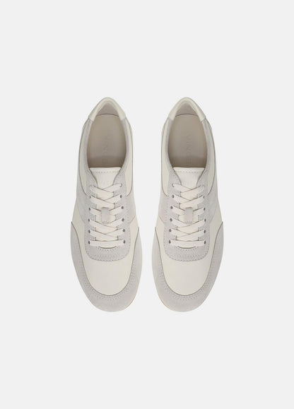 VINCE Men LA Leather & Suede Runner Sneaker in Sneakers HORCHATA/PEBBLE WHITE