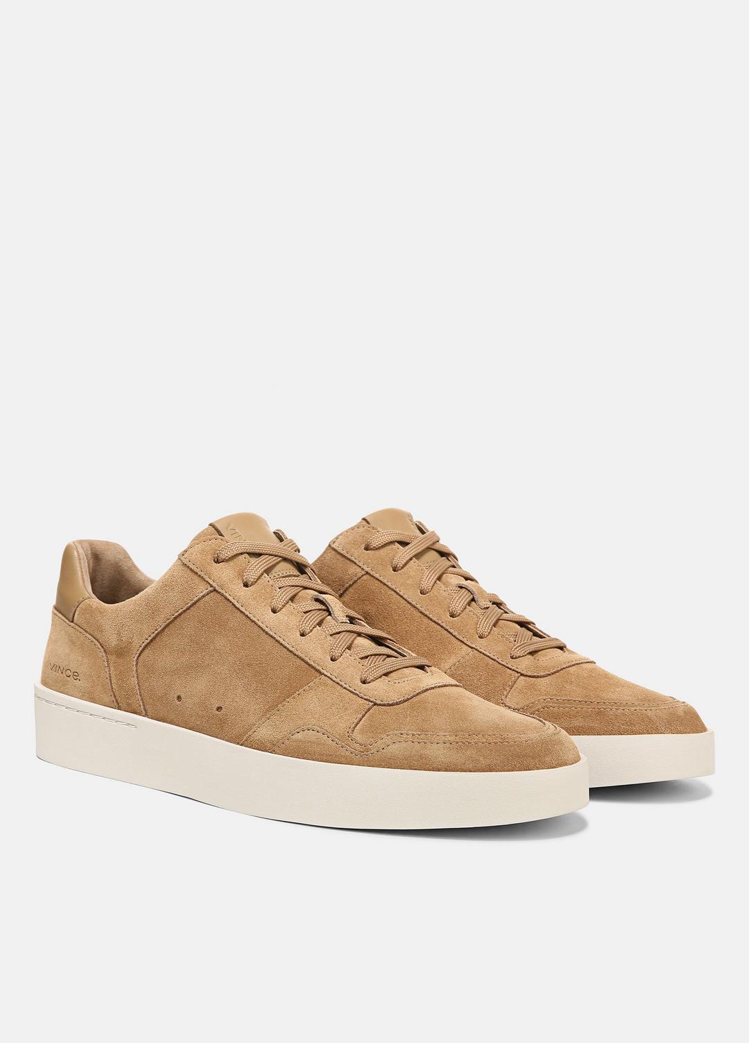 VINCE Men Peyton Leather Lace-Up Sneaker in Sneakers NEW CAMEL