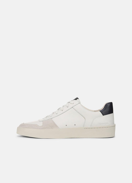 VINCE Men Peyton Leather Sneaker in Sneakers CHALK WHITE/HORCHATA/NIGHT BLUE