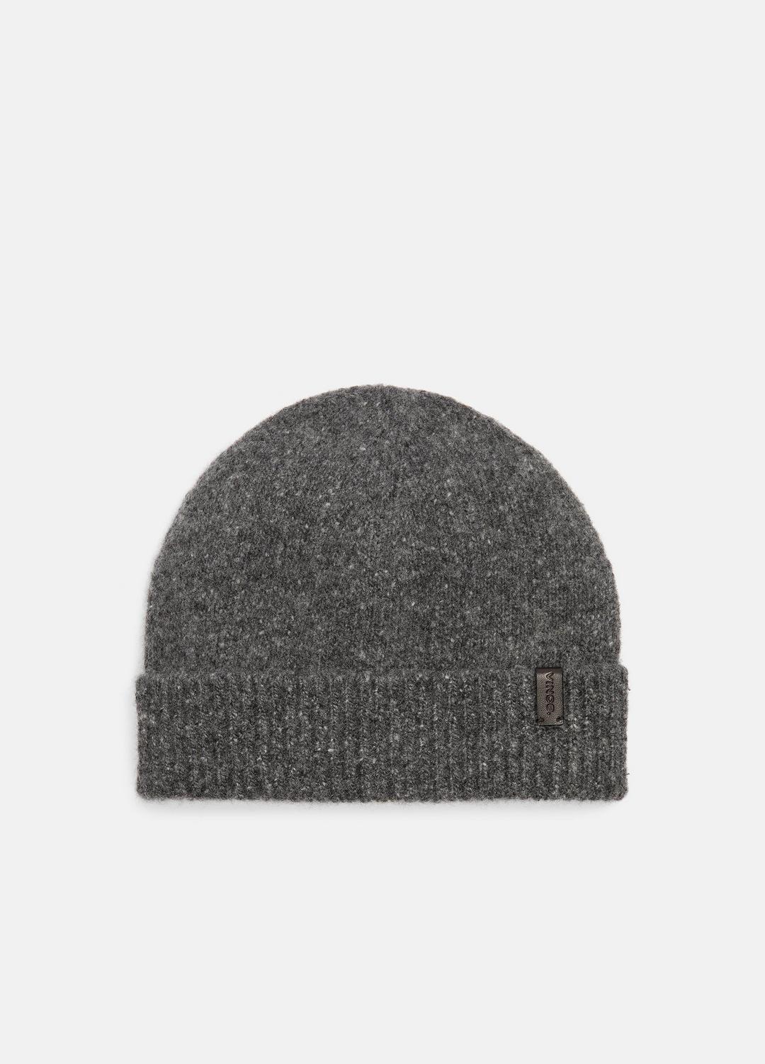 VINCE Men Donegal Cashmere Beanie in Scarves & Hats HEATHER CHARCOAL