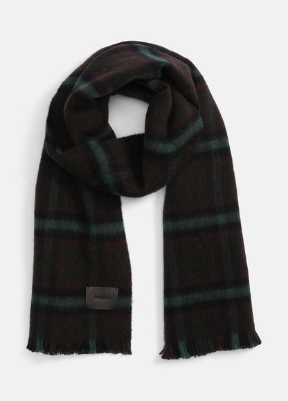 VINCE Men Brushed Holme Plaid Wool Scarf in Scarves & Hats BROWN