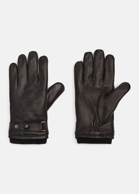 VINCE Men Leather Wrist-Strap Glove in Gloves BLACK