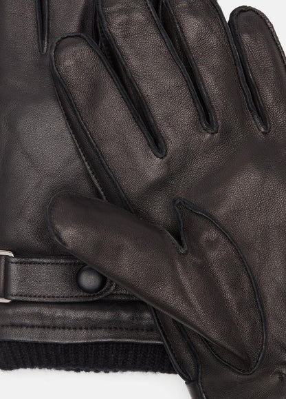 VINCE Men Leather Wrist-Strap Glove in Gloves BLACK