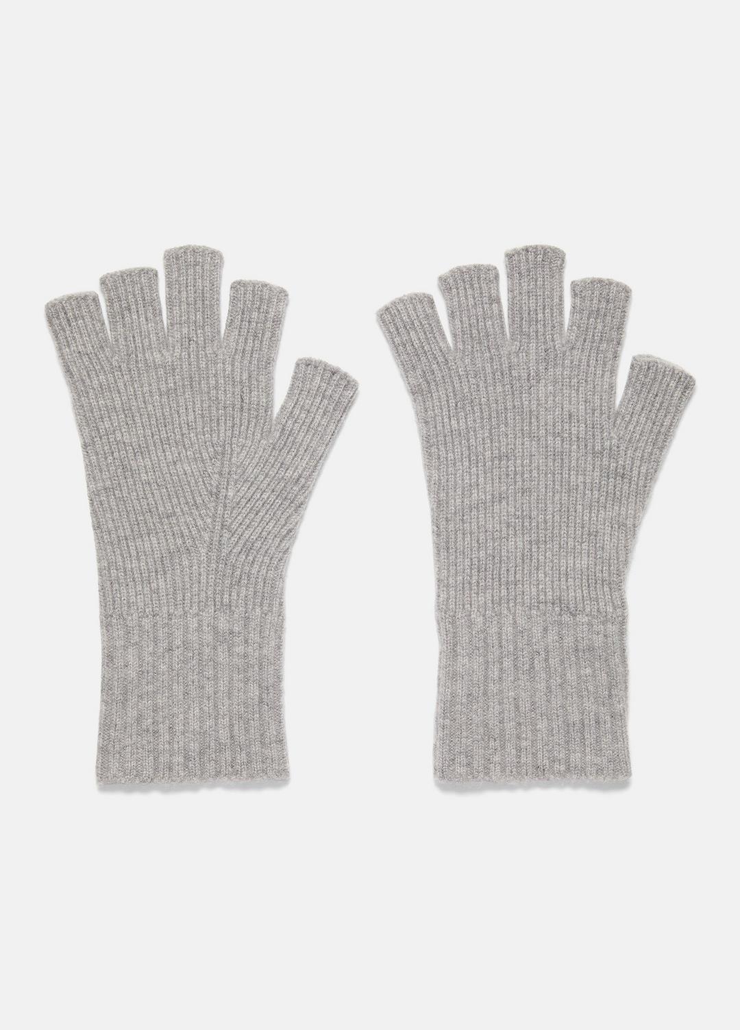 VINCE Men Wool-Cashmere Rib-Knit Fingerless Glove in Gloves HEATHER GREY