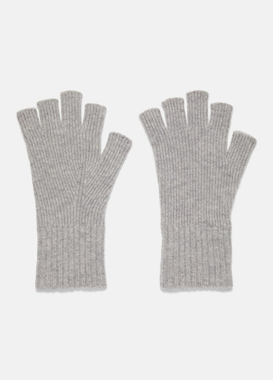 VINCE Men Wool-Cashmere Rib-Knit Fingerless Glove in Gloves HEATHER GREY