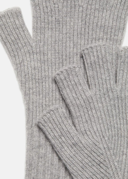 VINCE Men Wool-Cashmere Rib-Knit Fingerless Glove in Gloves HEATHER GREY