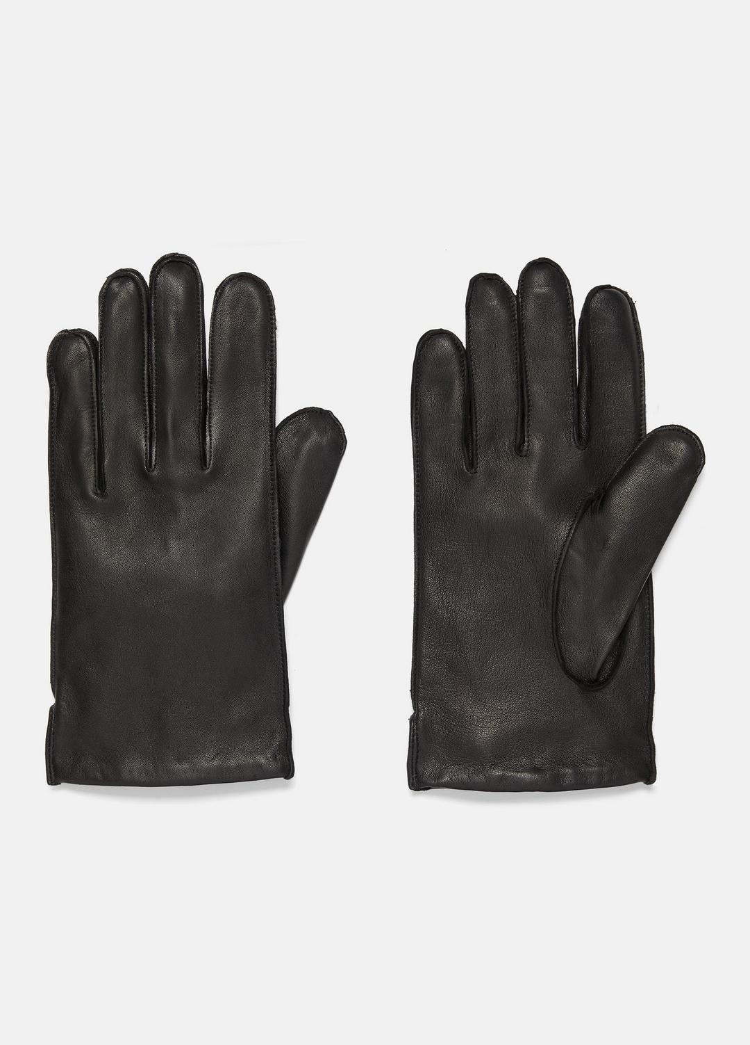 VINCE Men Classic Cashmere-Lined Leather Glove in Gloves BLACK CAMELLETO