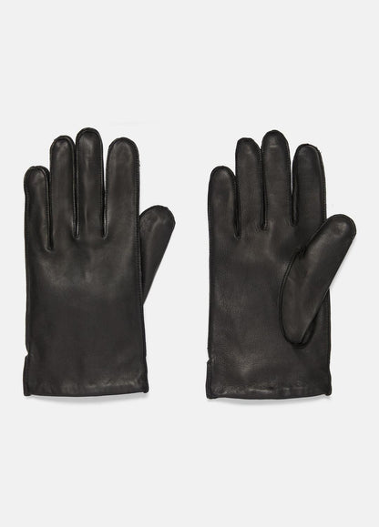 VINCE Men Classic Cashmere-Lined Leather Glove in Gloves BLACK CAMELLETO