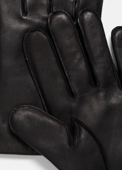VINCE Men Classic Cashmere-Lined Leather Glove in Gloves BLACK CAMELLETO