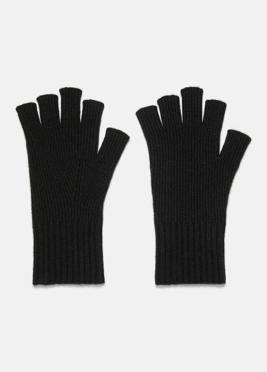 VINCE Men Wool-Cashmere Rib-Knit Fingerless Glove in Gloves HEATHER BLACK
