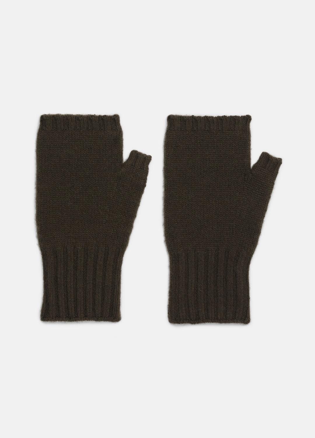 VINCE Men Cashmere Hand Warmers in Gloves DARK LEAF