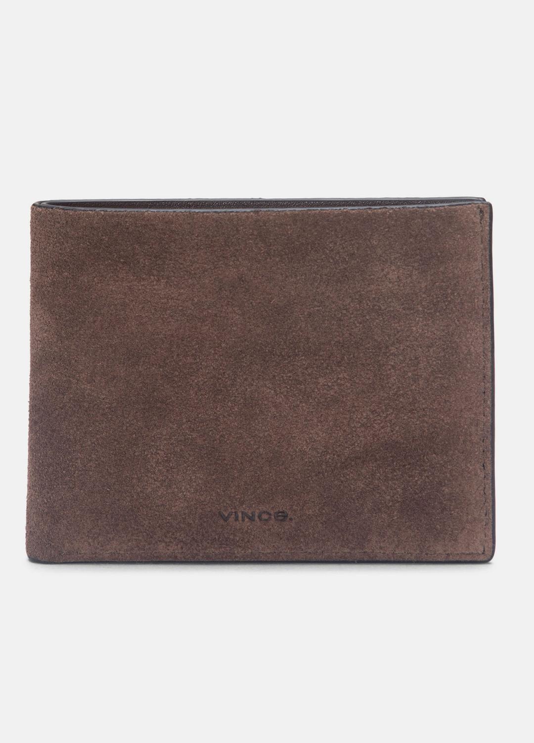 VINCE Men Suede Bifold Wallet in Bags CHOCOLATE