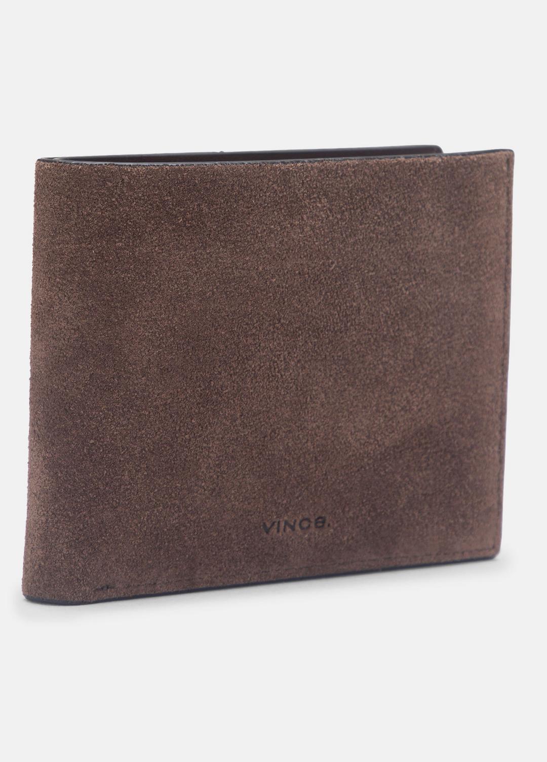 VINCE Men Suede Bifold Wallet in Bags CHOCOLATE