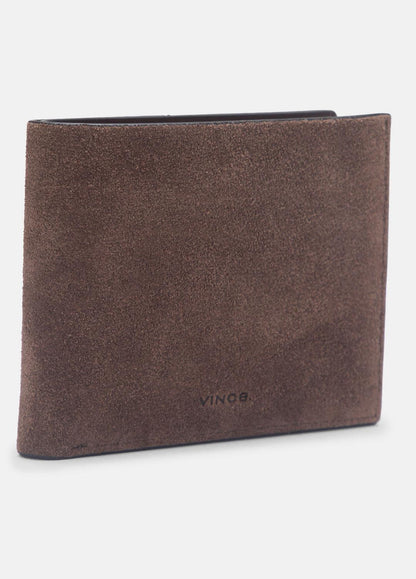 VINCE Men Suede Bifold Wallet in Bags CHOCOLATE