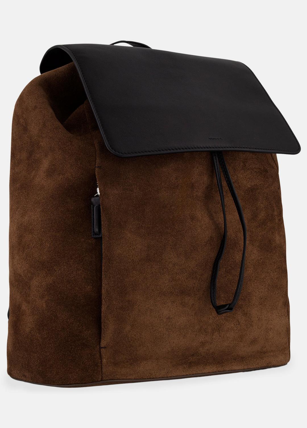 VINCE Men Drayton Suede Flap Backpack in Bags CHOCOLATE