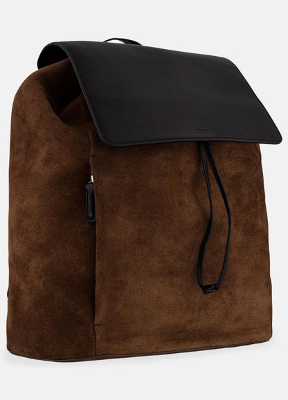 VINCE Men Drayton Suede Flap Backpack in Bags CHOCOLATE