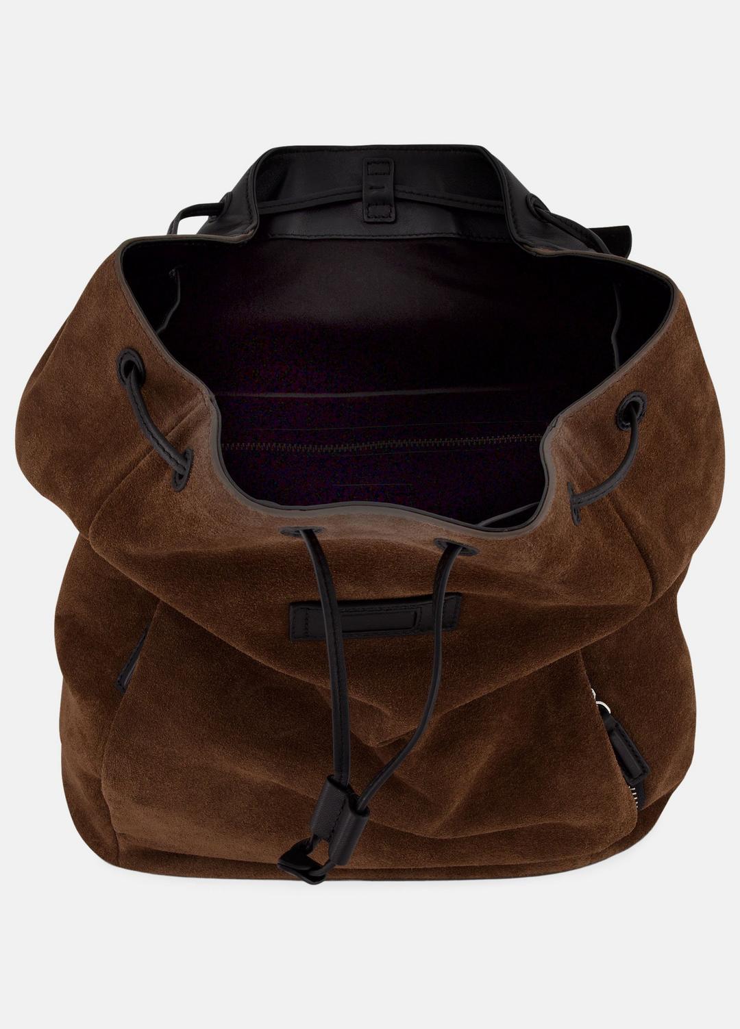 VINCE Men Drayton Suede Flap Backpack in Bags CHOCOLATE