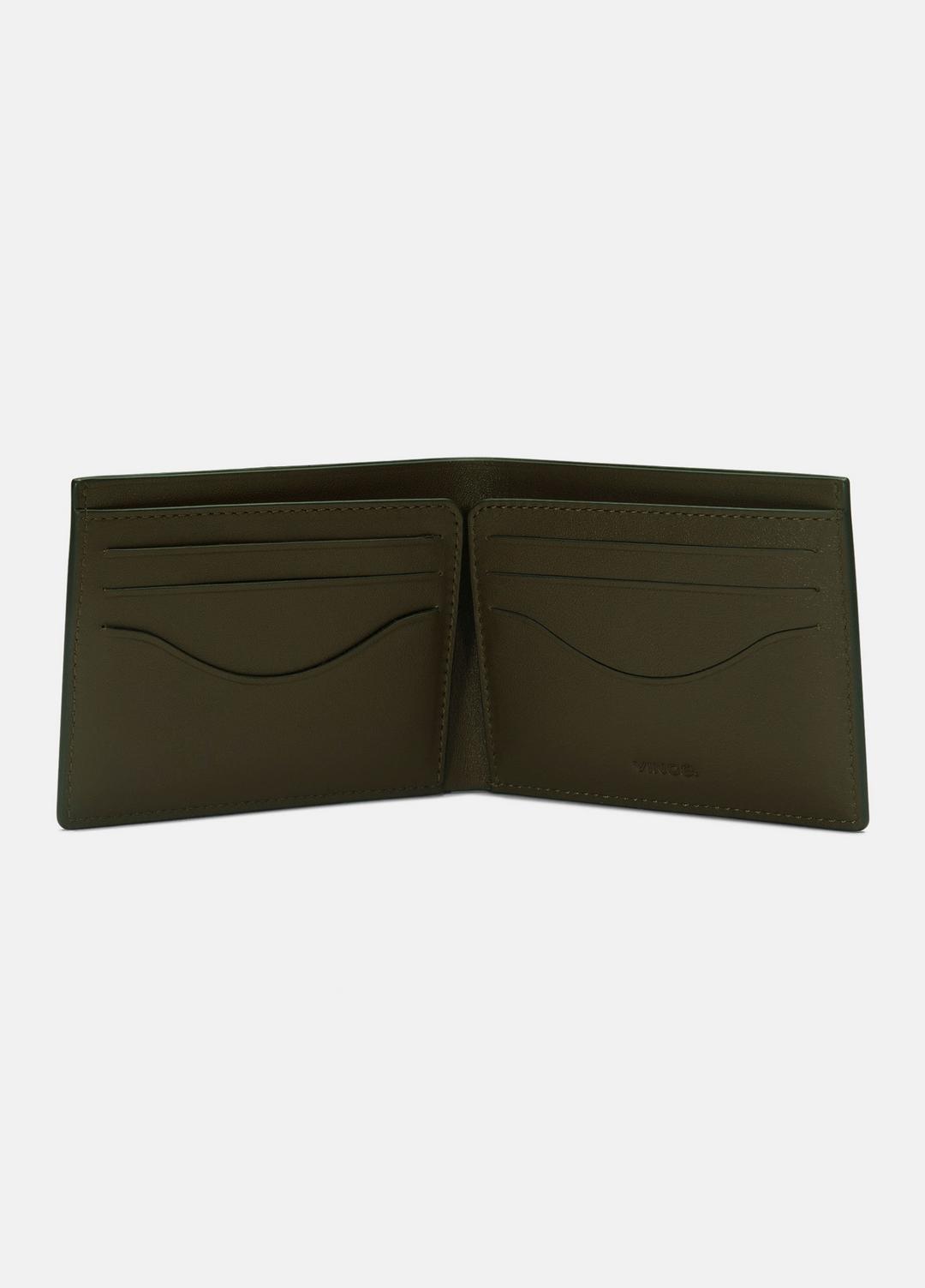 VINCE Men Suede Bifold Wallet in Bags DRIVER GREEN