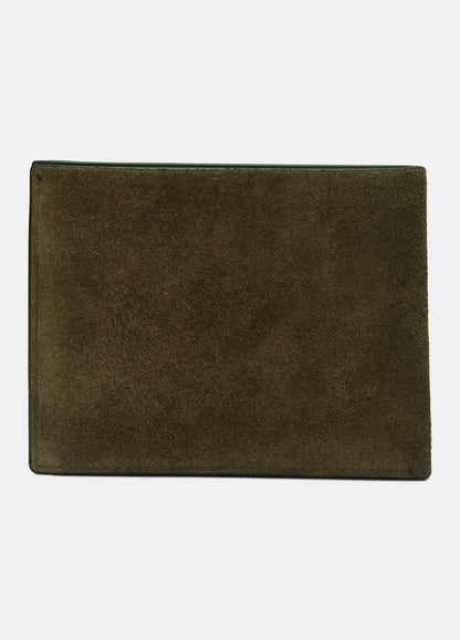 VINCE Men Suede Bifold Wallet in Bags DRIVER GREEN