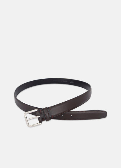 VINCE Men Men’s 30mm Stitched Leather Belt in Belts CACAO BROWN
