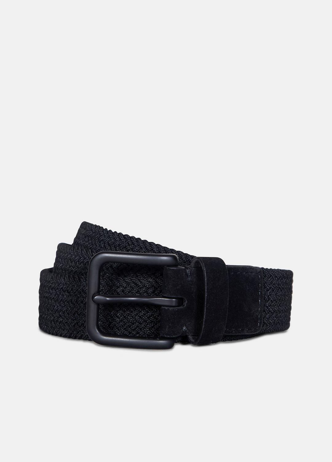VINCE Men Men's 32mm Stretch-Woven Belt in Belts BLACK