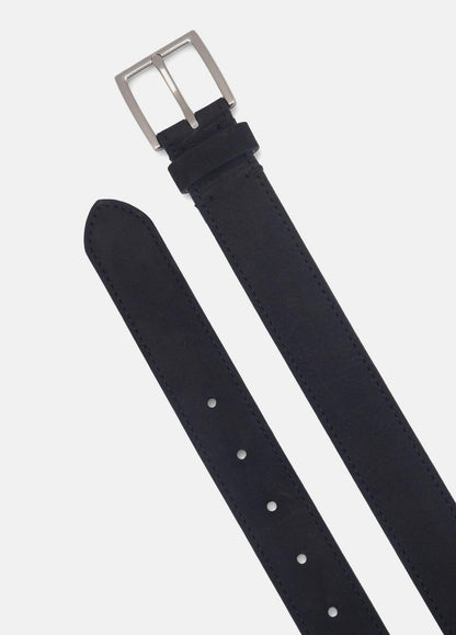 VINCE Men Men's 32mm Nubuck Leather Belt in Belts BLACK/PALLADIUM