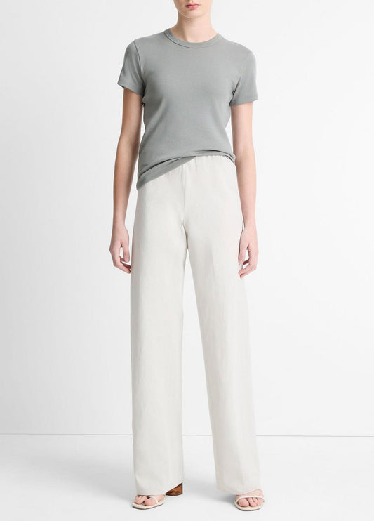 VINCE Sale Cotton-Blend High-Waist Bias Pant in Pants & Shorts SALT GLASS
