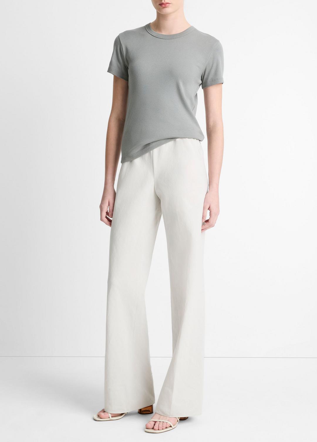 VINCE Sale Cotton-Blend High-Waist Bias Pant in Pants & Shorts SALT GLASS